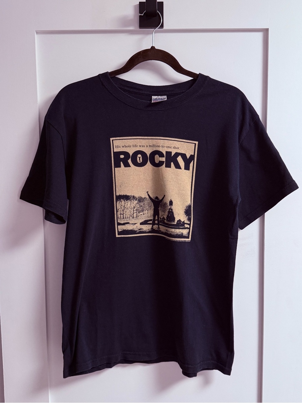Vintage Rocky Graphic Tee in Black